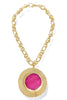 Virtue The Suzanne Pink Gemstone Disc Necklace