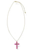 Take Me There Fuchsia Cross Necklace