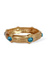 TWT® Harper Aqua Oval Stone Station Bangle Bracelet
