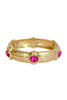 TWT® Harper Fuchsia Oval Stone Station Bangle Bracelet