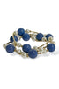 On My Side Gold and Blue Beaded Bracelet Set