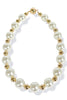 Being Held Up Cream and Gold Beaded Necklace