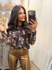 Molly Bracken Lauren Chocolate Long Sleeve Blouse