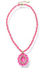 Wesley Hot Pink Bead Pendant Necklace