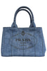 Prada Denim Canapa Two Way Tote