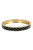 Back To The Start Gold and Black Polka Dot Hinged Bracelet