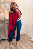 Own It Burgundy Satin Asymmetrical Shawl