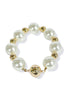 Living On Edge Cream and Gold Ball Beaded Bracelet