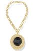 Virtue The Suzanne Black Gemstone Disc Necklace
