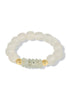 Johnny Clear Recycled Glass Bead Rondelle Bracelet
