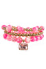 Eye Candy Pink Beaded Bracelet Set
