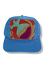 Suzani Neon Blue Kilim Patch Trucker Hat 17