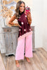 Kennedy Burgundy Polka Dot Sleeveless Top