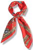 Knock Out Horsebit Chain & Tassel Print Square Scarf