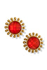 Want It More Red Faceted Stone Stud Earrings