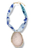 Charming Glance Blue Agate Pendant Scarf Necklace