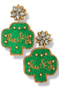 Your Lucky Charm Green Seed-beaded Clover Earrings