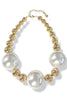 Cross My Mind Pearl and Gold Bead Necklace