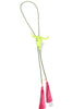 Mabel Lime Green Steer Lime Green w Olive Tassel Fuchsia Bolo Necklace