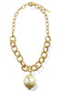 Pearl Drop Oval Chain Necklace