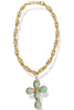 Virtue Luxe Esther Amazonite Cross Chain Necklace
