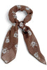 Roxanne Brown Flower Print Square Scarf