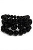 Hold On Tight Black Beaded Bracelet Set