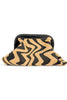 Wave Pattern Black & Brown Clutch Bag