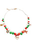 Deck The Halls Gold & Red Necklace