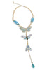 Fly Away Butterfly Blue Lariat Necklace