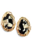 Vera Black Oval Stone Stud Earrings