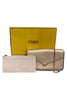 Fendi F.I.S. Leather Chain Wallet Pink
