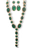 On The Line Emerald Glass Stone Necklace Set