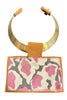 Kilim Choker Necklace Suede Mauve Cheetah