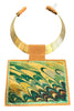 Kilim Choker Necklace Suede Peacock