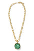 Layla Green Pendant Circle Chain Necklace