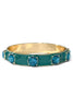 TWT® Bailee Teal Stone Station Bangle Bracelet