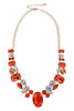 Taking Notes Red Sparkling Gemstone Necklace