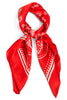 In No Time Red Paisley Square Scarf