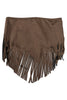 More Possibilities Brown Faux Suede Triangle Scarf