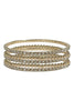 Right This Way Gold Pave & Ball Bracelet Set