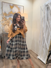 Joyce Black Plaid Midi Skirt