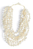 On the Shore Cream Pearl Disc Layer Statement Necklace
