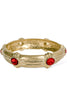 TWT® Harper Red Oval Stone Station Bangle Bracelet