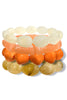 First To Move Orange Acrylic Beaded Stretch Bracelet Set