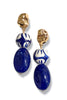 Higher Ups Blue Resin & Ceramic Bead Earrings