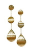 Hallie Gold Brushed Linear Disk Dangle Earrings