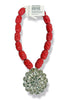 Made in the Deep South 1950s Domed Brooch 1960s Red Coral Bead Necklace