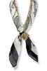 Right This Way White and Gold Chain Scarf Necklace