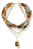 Living The Life Brown Scarf Chains Layered Necklace